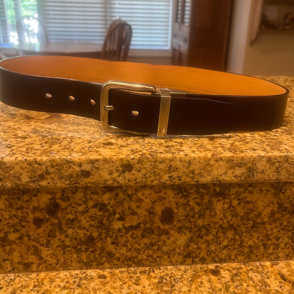 Fossil Vintage Men's Reversible Brown Tan Leather Belt Size 36 Nickel Buckle